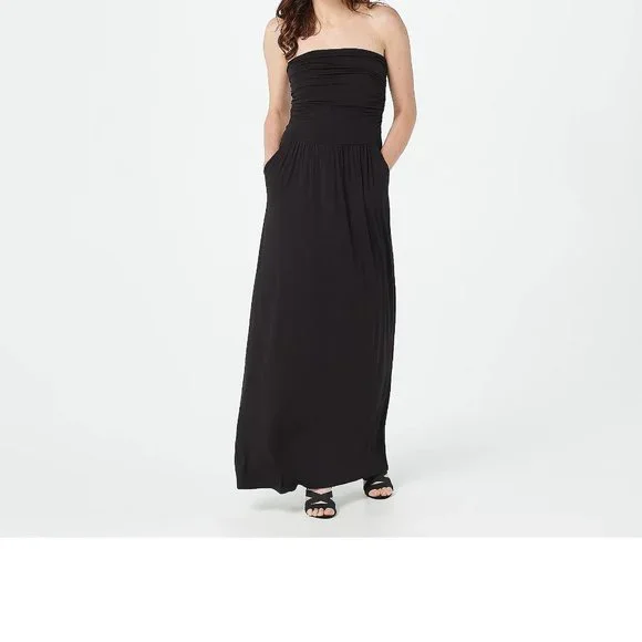 Belle Beach by Kim Gravel Regular Knit Coverup Tube Dress, Size 1X, Black